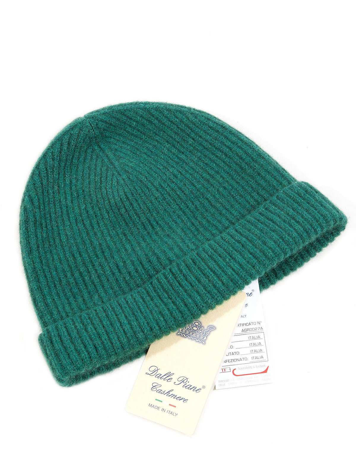 Bonnet homme 100 % cachemire, coloris Vert, vue 2 | Dalle Piane Cashmere