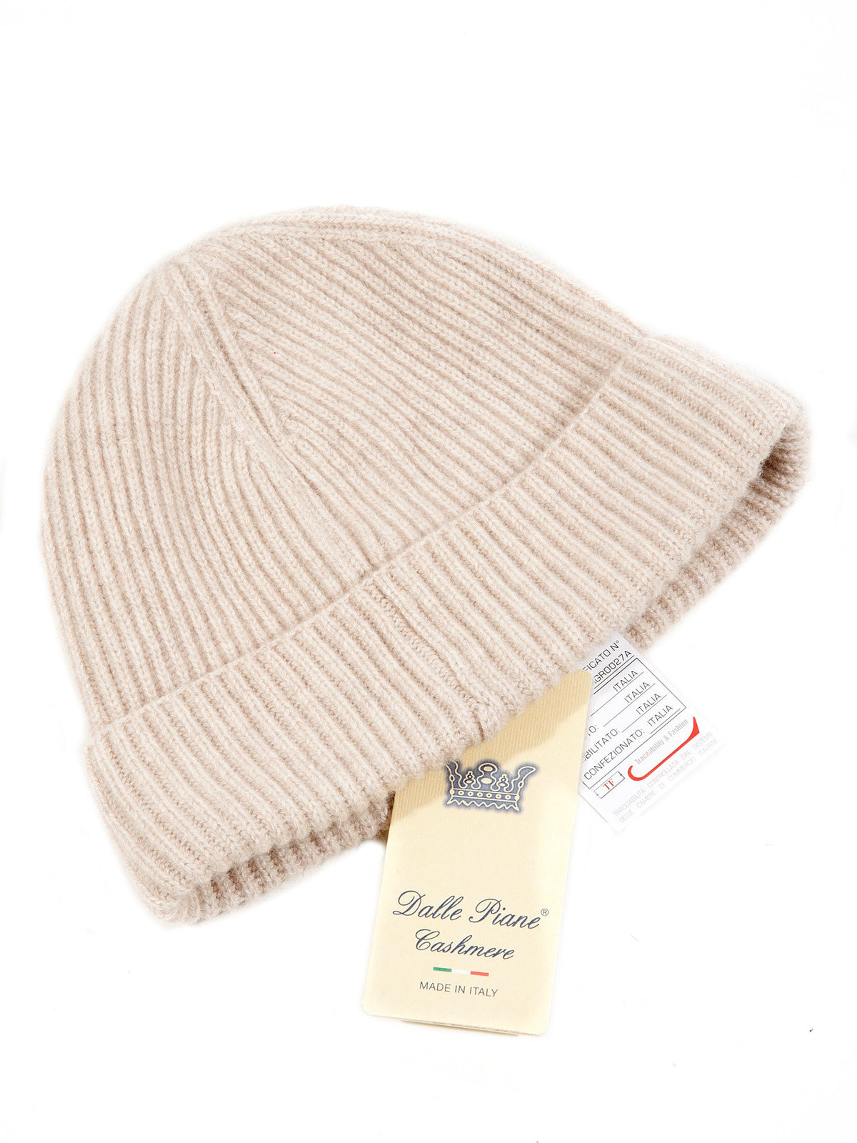 Cappello Donna 100% Cashmere, colore Beige, vista 2 | Dalle Piane Cashmere