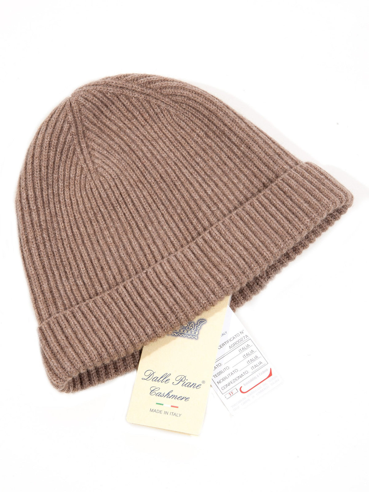 Bonnet femme 100 % cachemire, coloris Vison, vue 2 | Dalle Piane Cashmere