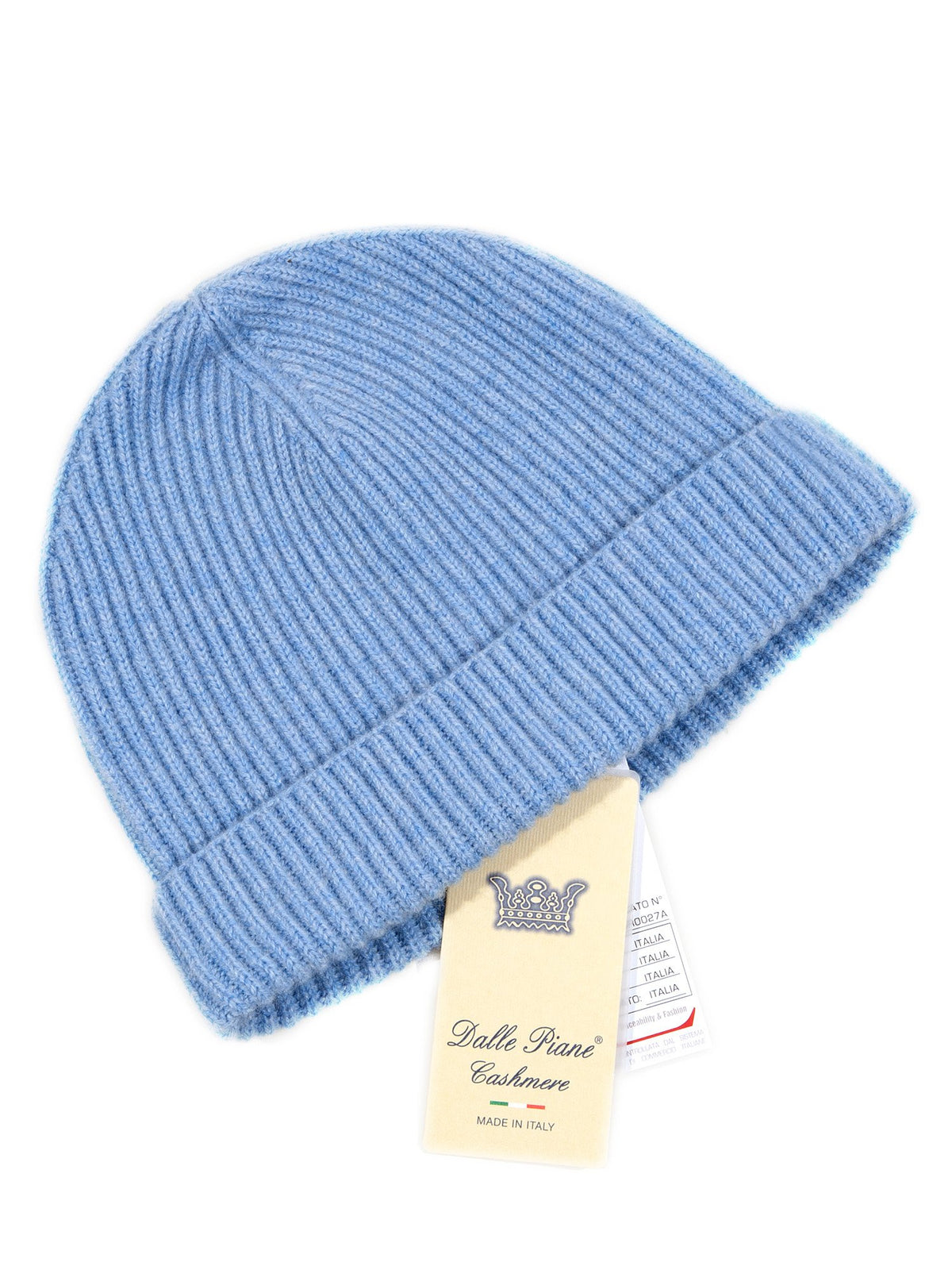 Bonnet femme 100 % cachemire, coloris Ciel, vue 2 | Dalle Piane Cashmere