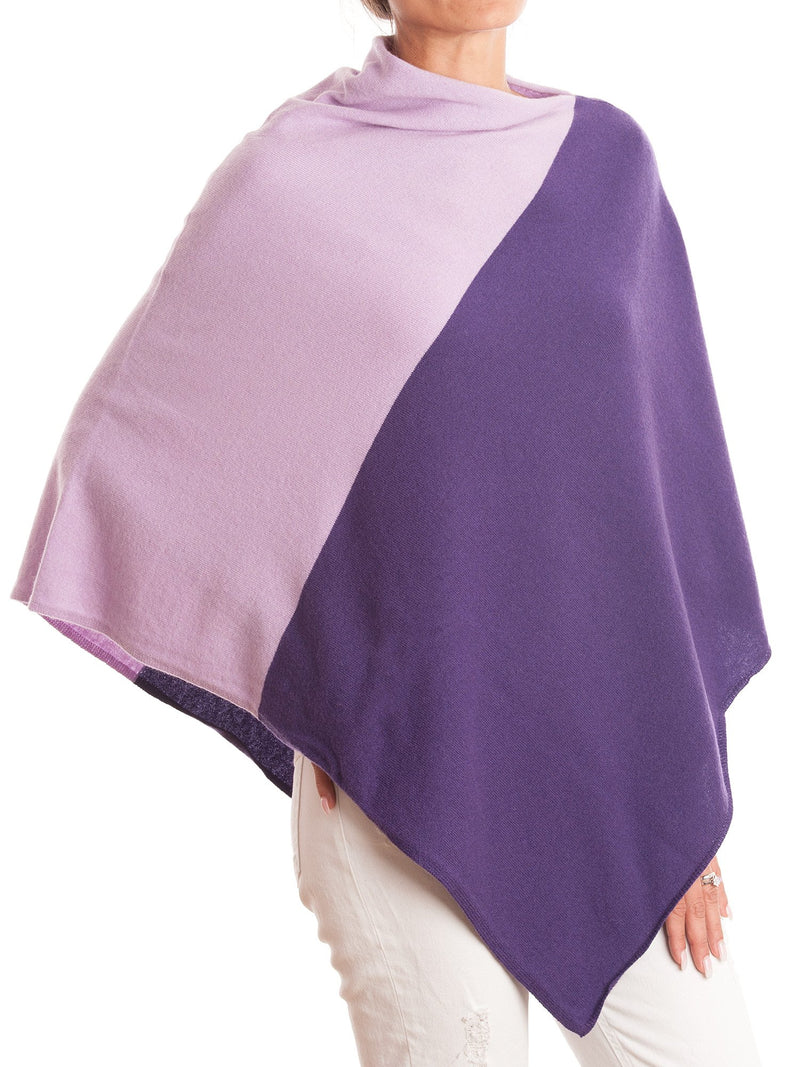 Poncho bicolore 100% Cashmere | Dalle Piane Cashmere