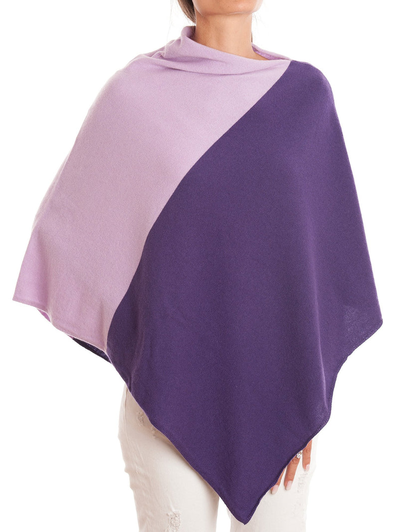 Poncho bicolore 100% Cashmere | Dalle Piane Cashmere