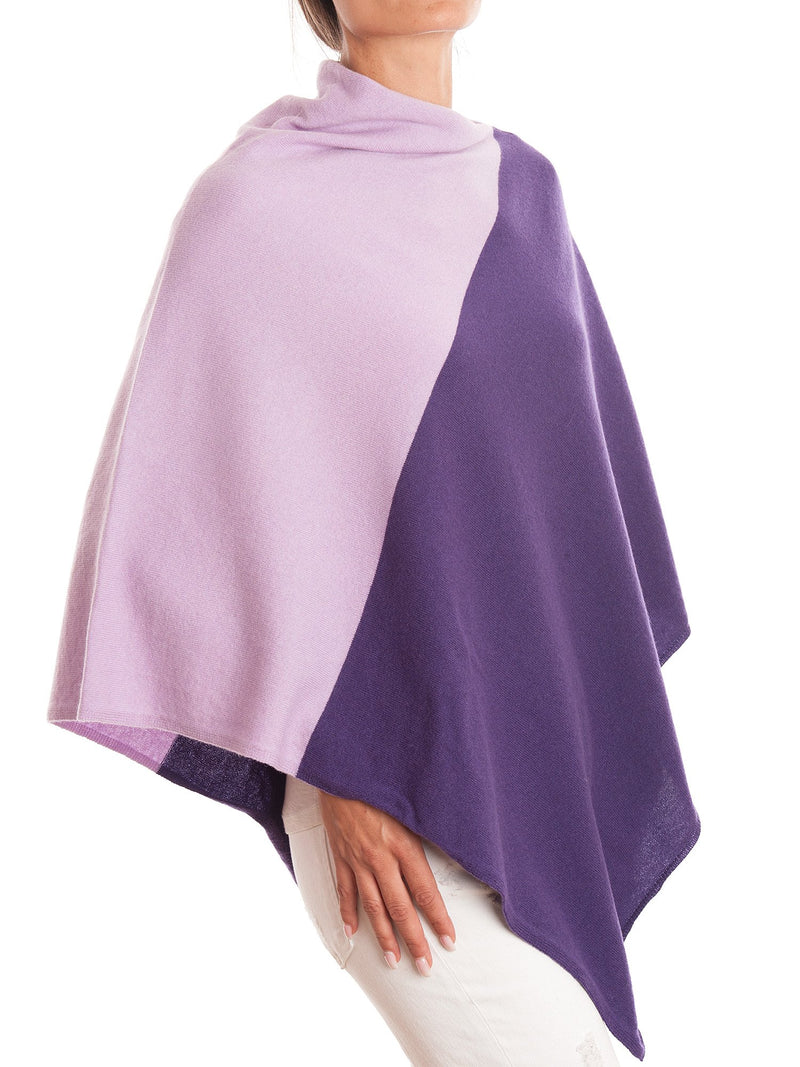 Poncho bicolore 100% Cashmere | Dalle Piane Cashmere