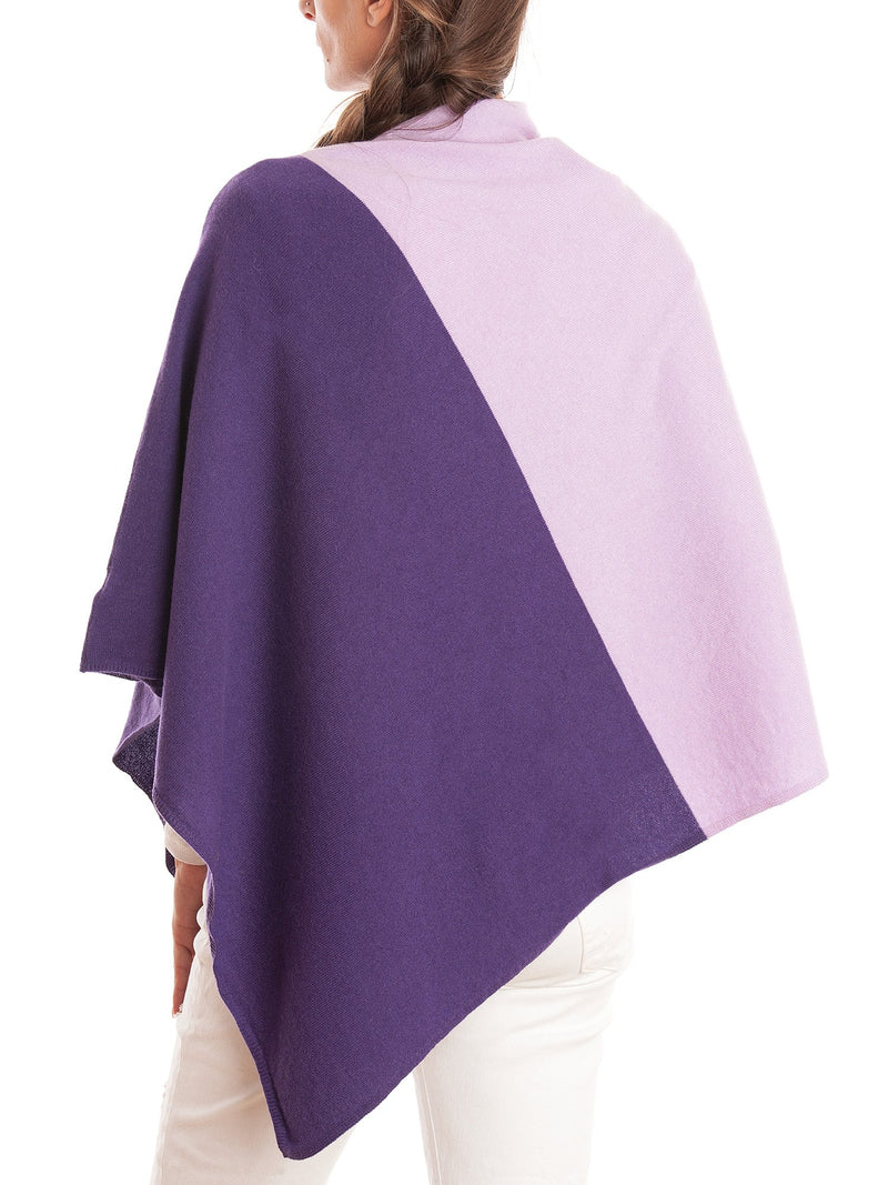 Poncho bicolore 100% Cashmere | Dalle Piane Cashmere