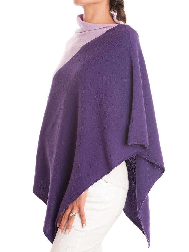 Poncho bicolore 100% Cashmere | Dalle Piane Cashmere