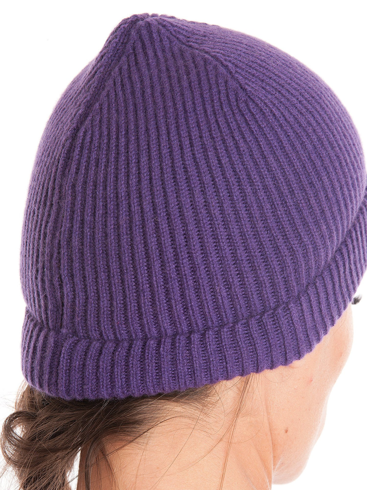 Bonnet femme 100 % cachemire, coloris Violet, vue 4 | Dalle Piane Cashmere
