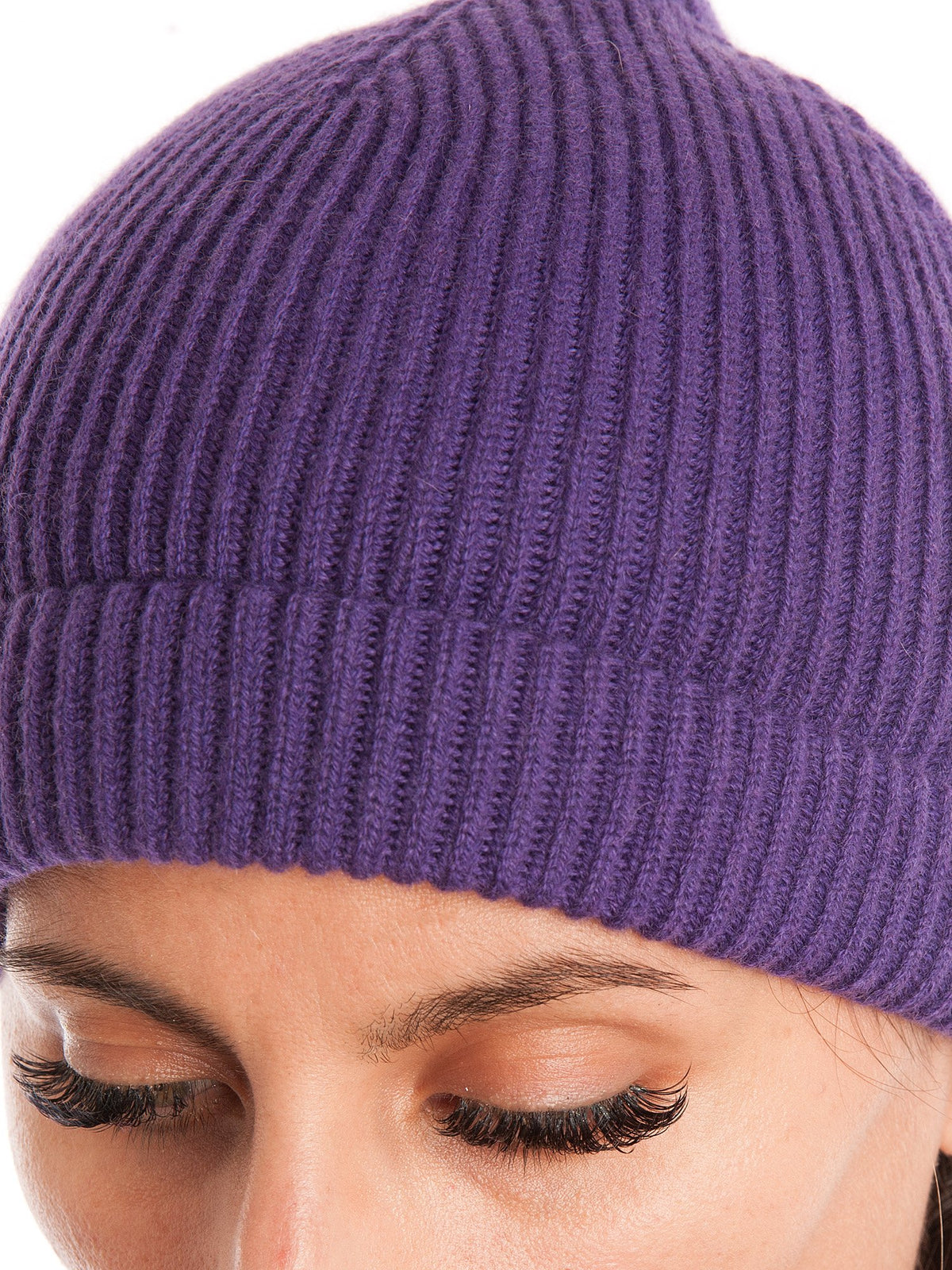 Bonnet femme 100 % cachemire, coloris Violet, vue 5 | Dalle Piane Cashmere