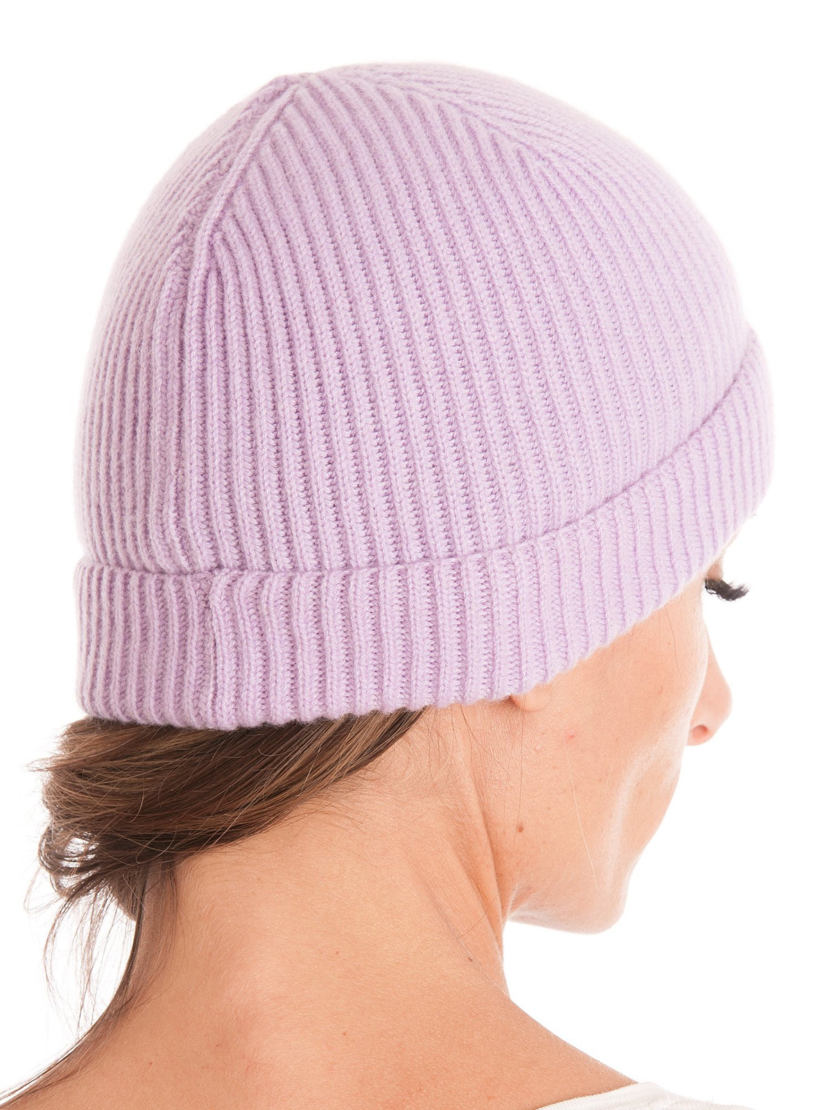 Bonnet femme 100 % cachemire, coloris Lilas, vue 2 | Dalle Piane Cashmere