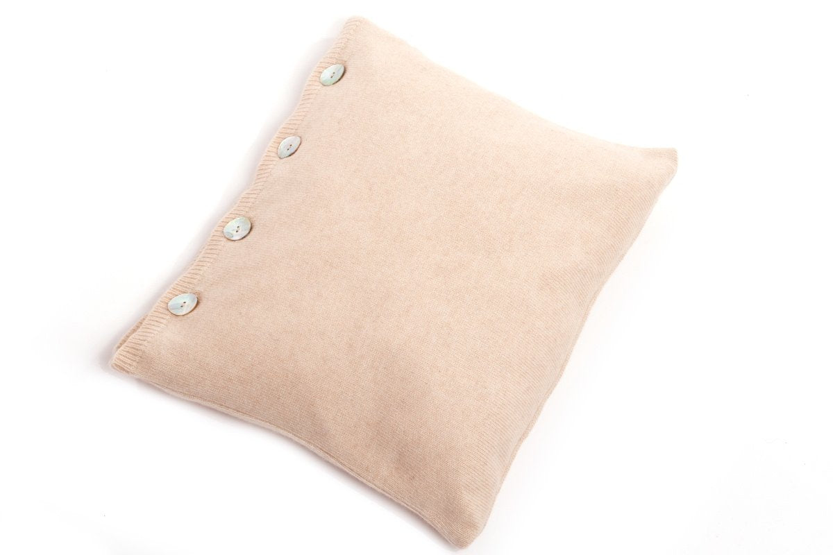 Cuscino con Bottoni 100% Cashmere, colore Beige | Dalle Piane Cashmere