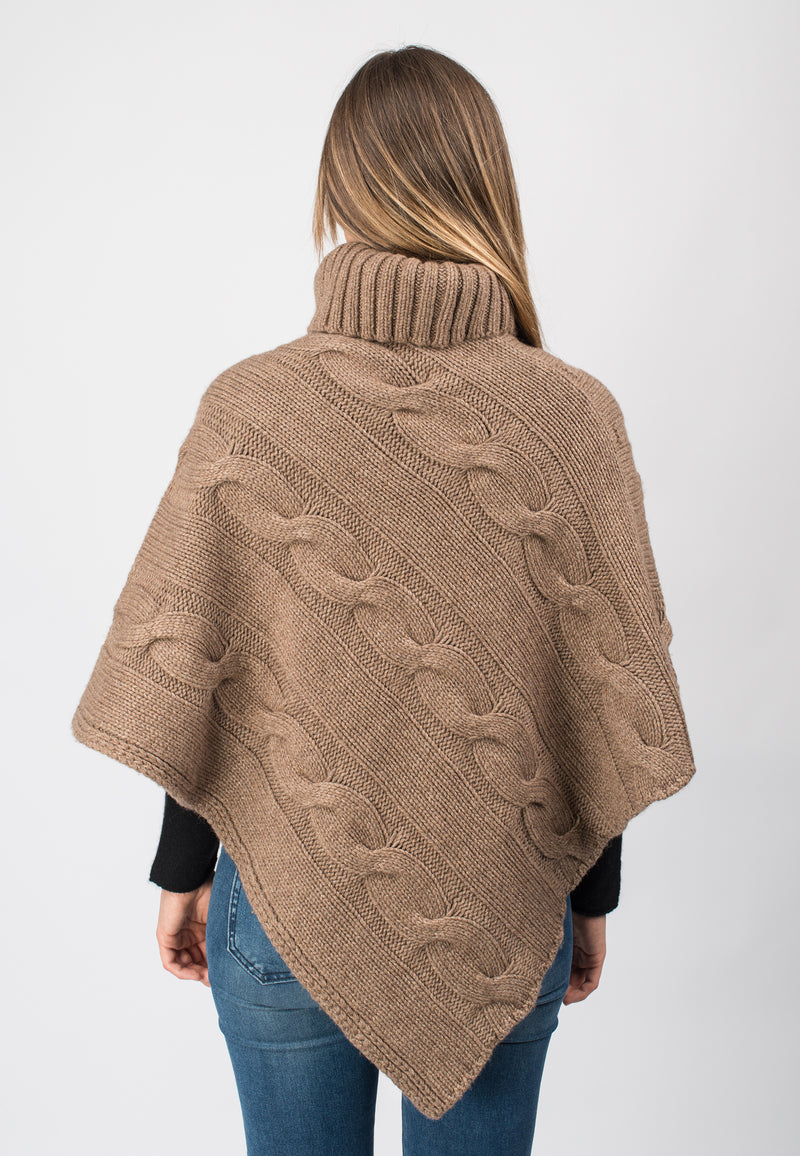 Poncho dolcevita con trecce | Dalle Piane Cashmere