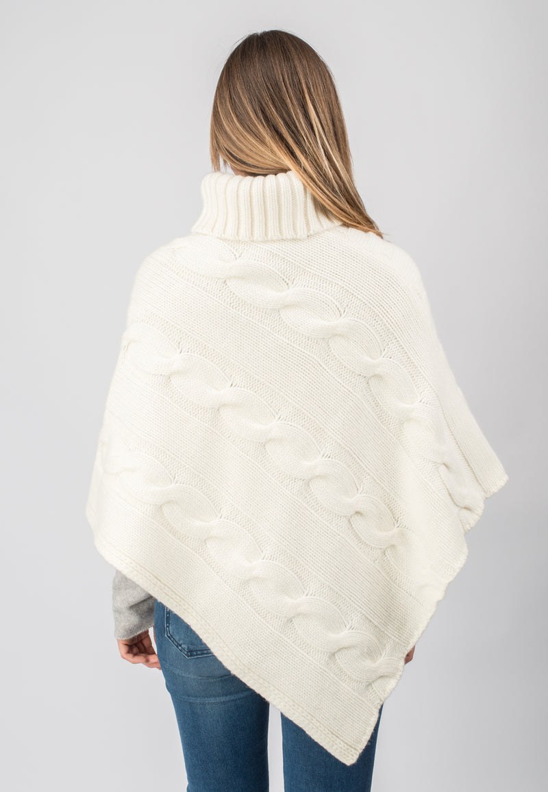 Poncho dolcevita con trecce | Dalle Piane Cashmere