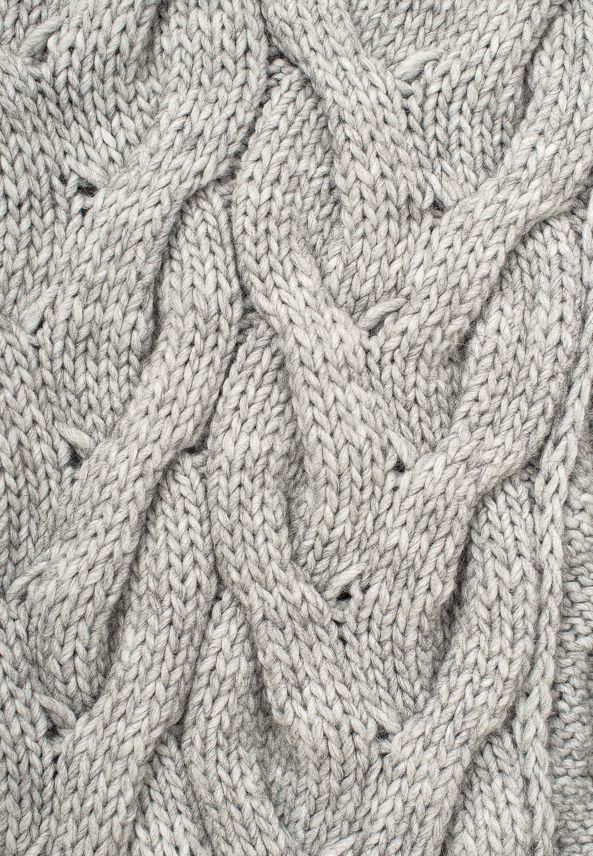 Écharpe à torsades laine et alpaga, coloris Gris, vue 4 | Dalle Piane Cashmere
