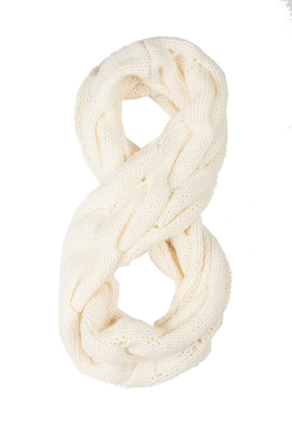 Écharpe à torsades laine et alpaga, coloris Crème, vue 7 | Dalle Piane Cashmere