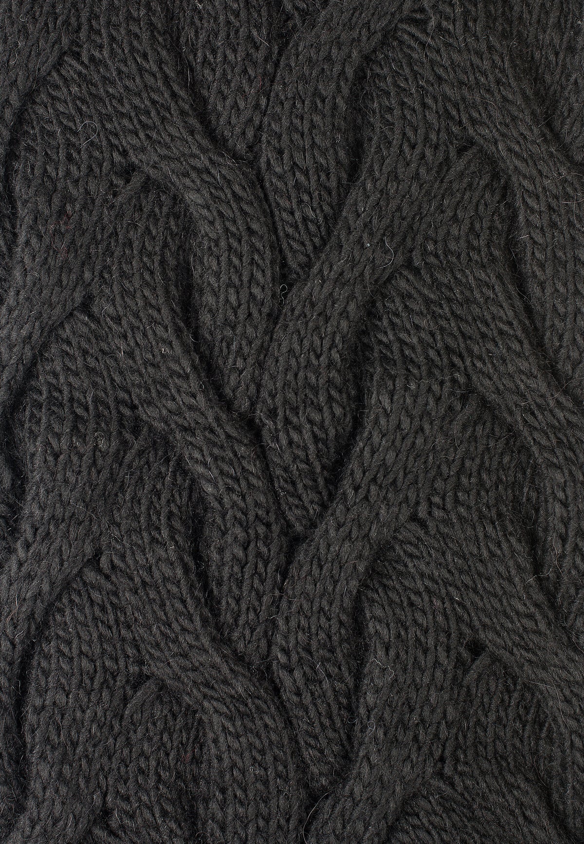Écharpe à torsades laine et alpaga, coloris Noir, vue 7 | Dalle Piane Cashmere