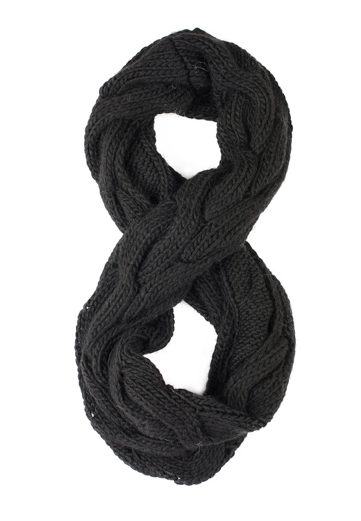 Écharpe à torsades laine et alpaga, coloris Gris, vue 2 | Dalle Piane Cashmere
