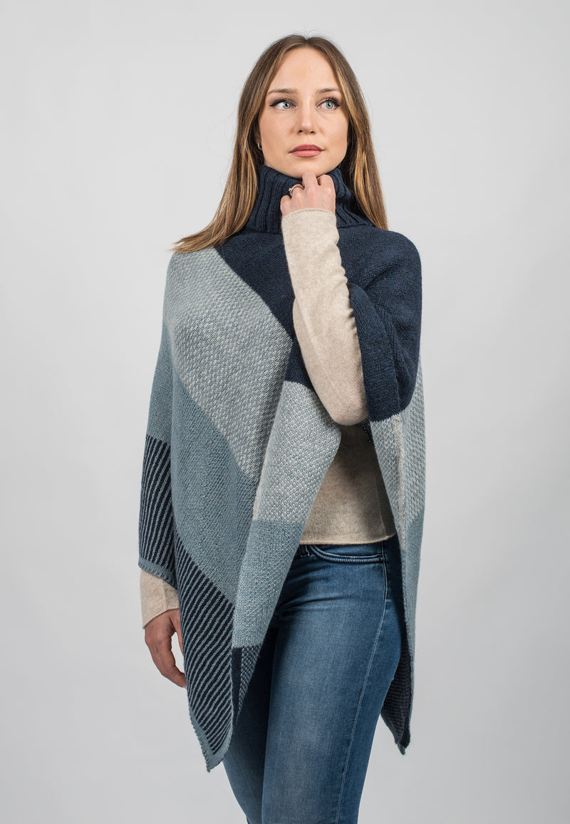 Striped Poncho | Dalle Piane Cashmere