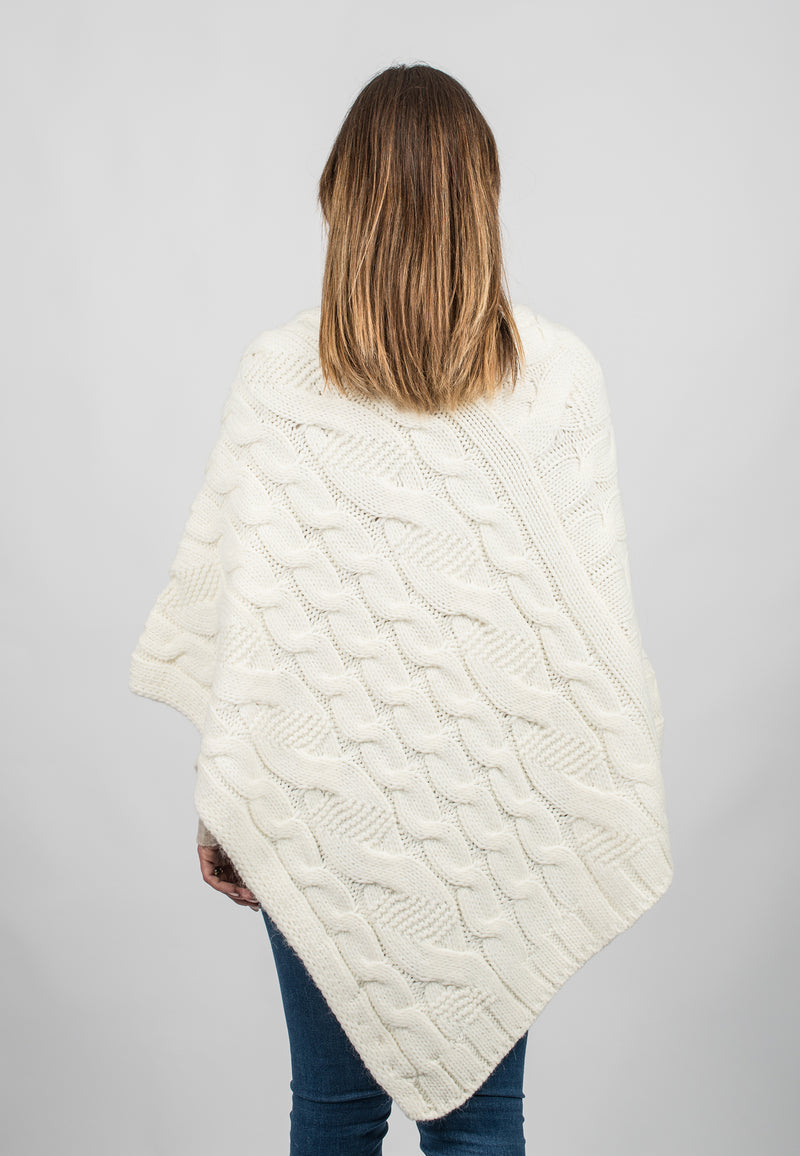 Braided V poncho | Dalle Piane Cashmere