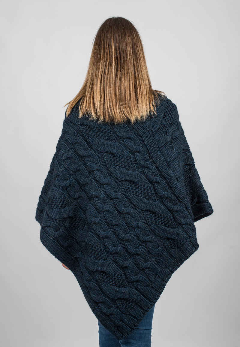 Braided V poncho | Dalle Piane Cashmere