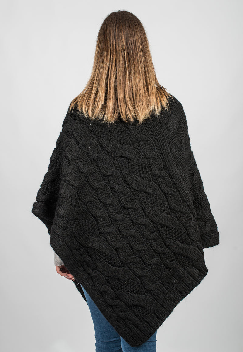 Braided V poncho | Dalle Piane Cashmere