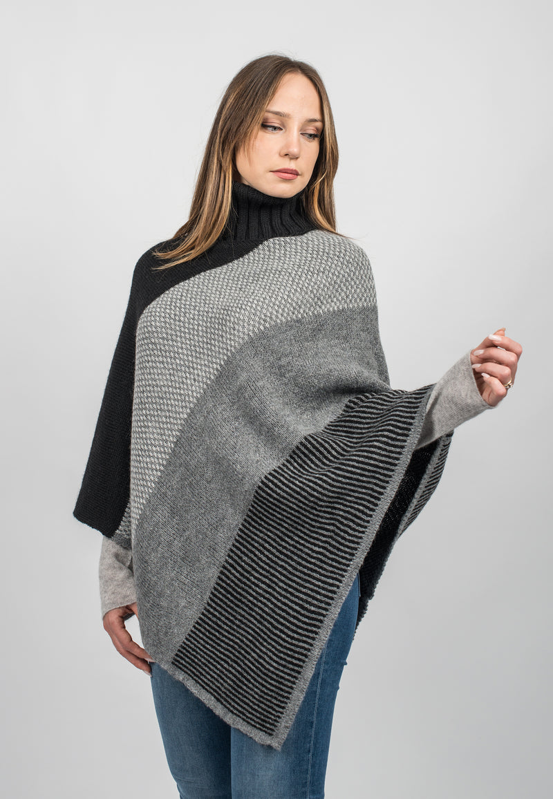 Striped Poncho | Dalle Piane Cashmere