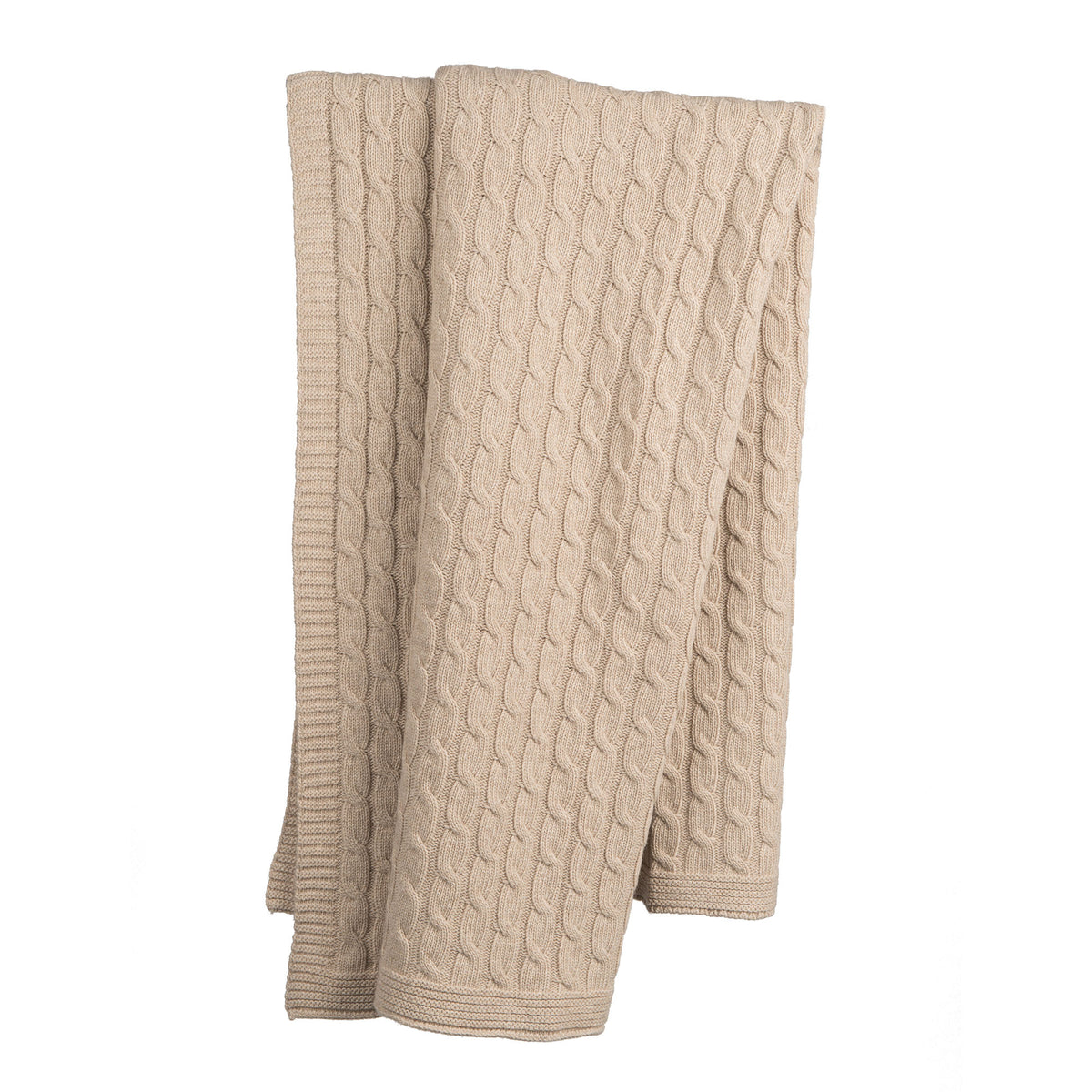 Plaid a Treccia 100% Cashmere, colore Beige | Dalle Piane Cashmere