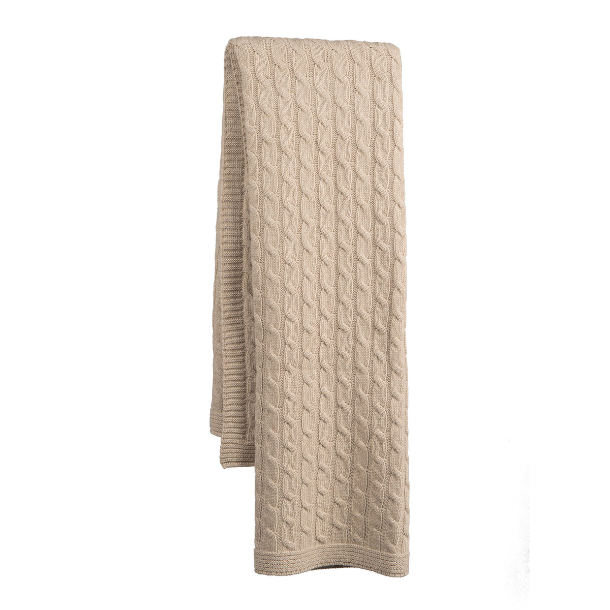 Plaid a Treccia Misto Cashmere, colore Beige | Dalle Piane Cashmere