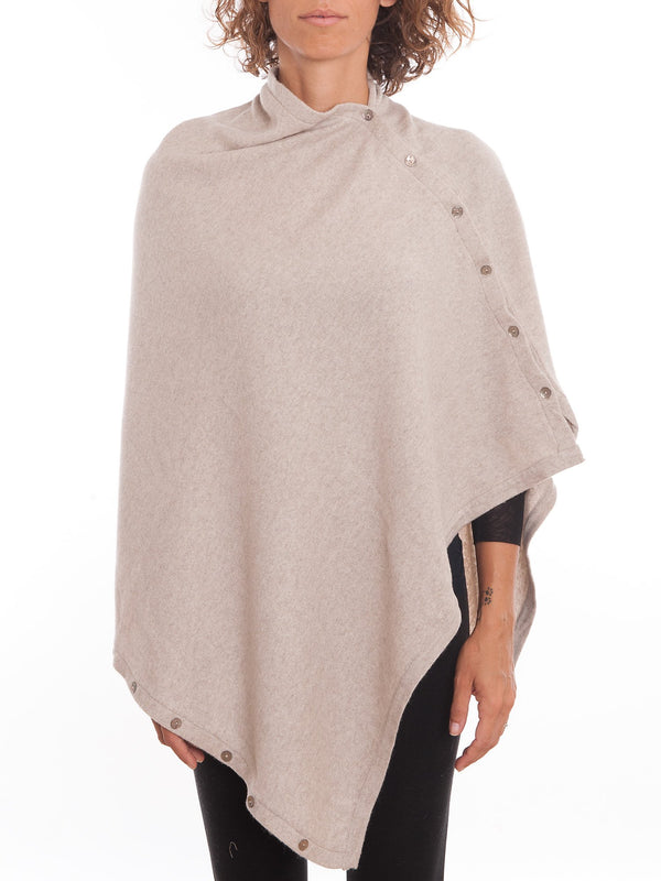 Poncho con bottoni misto cashmere | Dalle Piane Cashmere