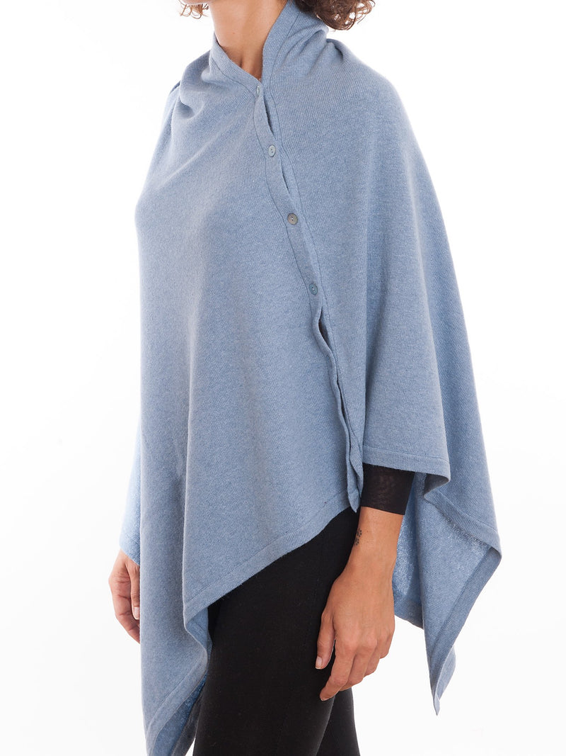 Poncho con bottoni misto cashmere | Dalle Piane Cashmere