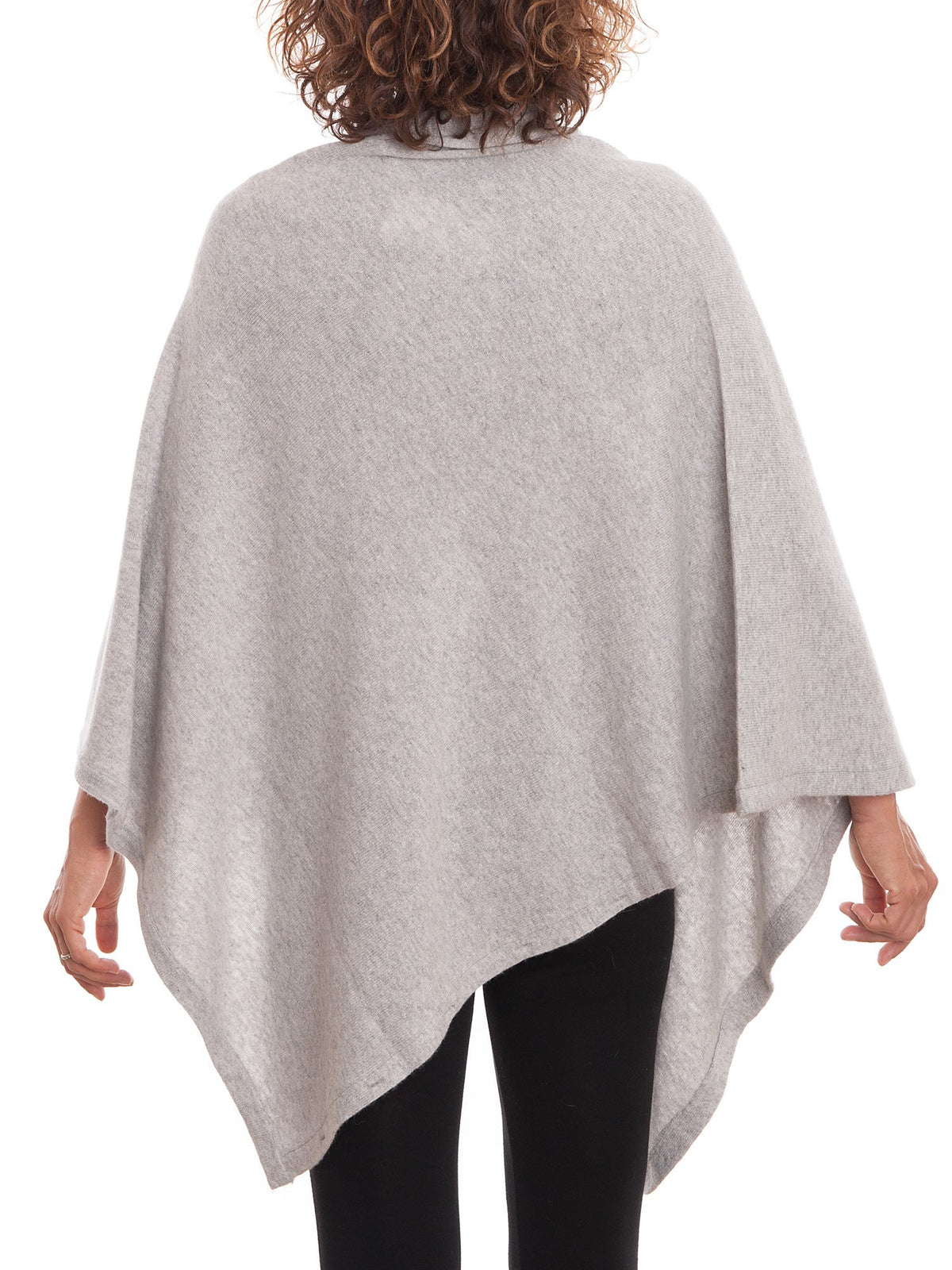 Poncho à boutons femme mélange cachemire, coloris Gris, vue 3 | Dalle Piane Cashmere