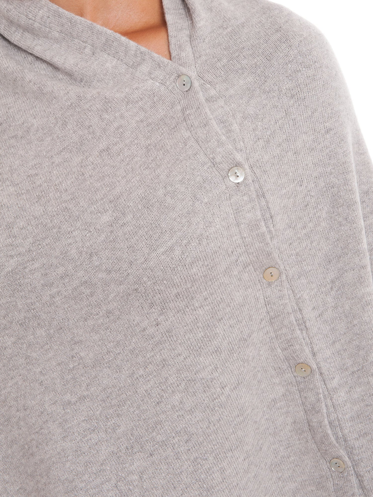 Poncho à boutons femme mélange cachemire, coloris Gris, vue 4 | Dalle Piane Cashmere