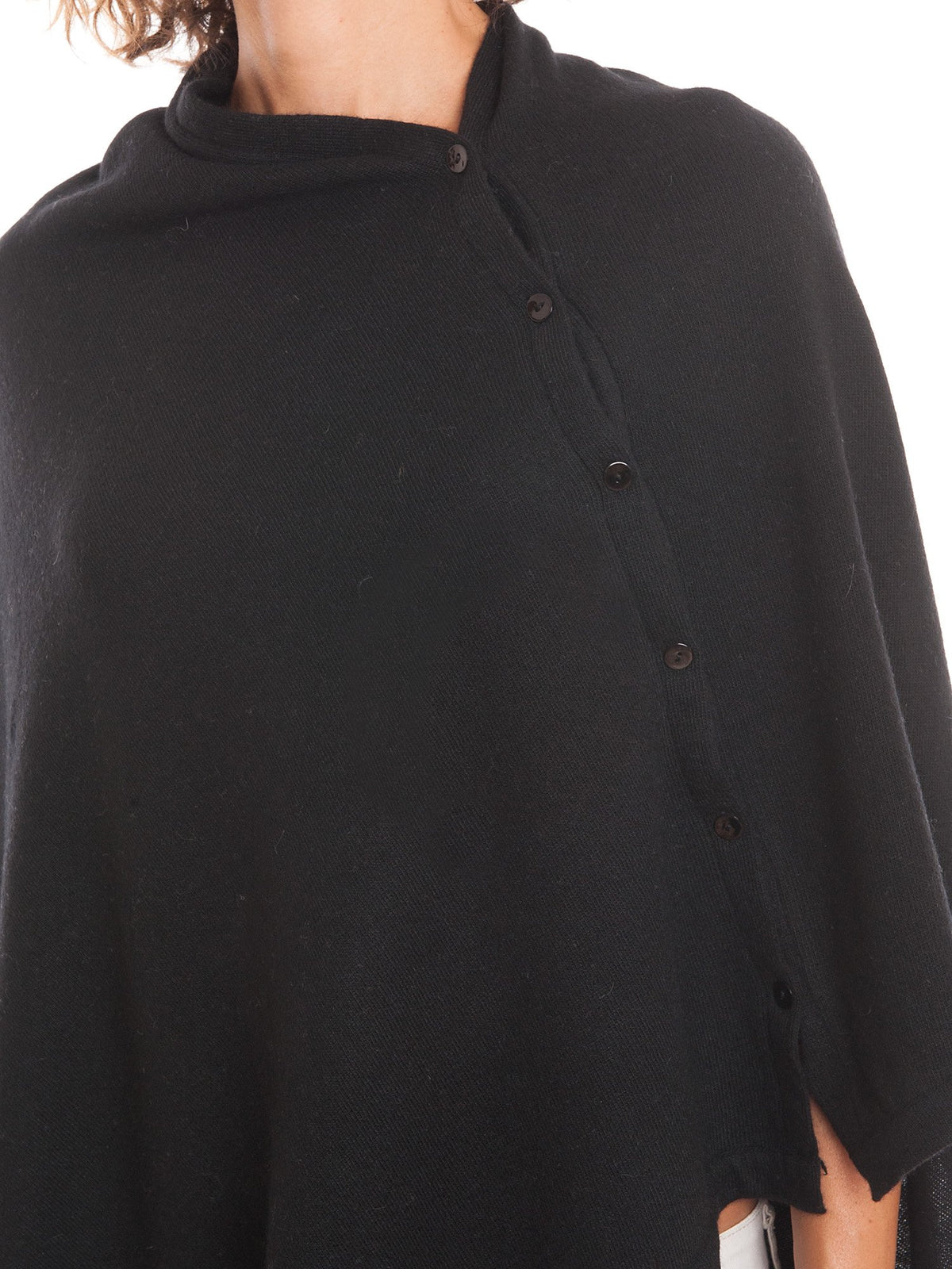 Poncho à boutons femme mélange cachemire, coloris Gris, vue 5 | Dalle Piane Cashmere