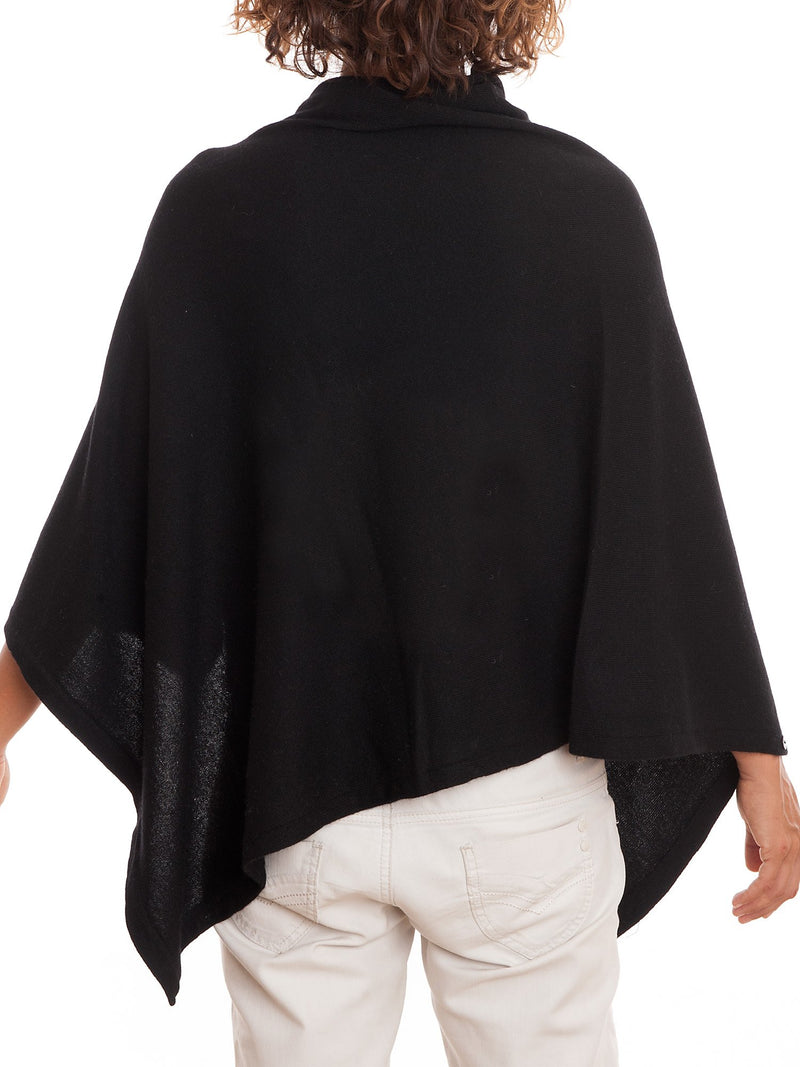 Poncho con bottoni misto cashmere | Dalle Piane Cashmere