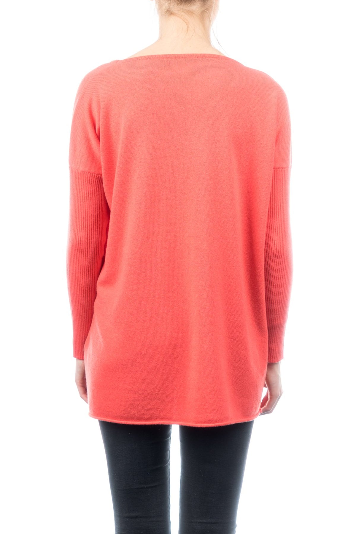 Maxi-pull femme mélange cachemire, coloris Orange, vue 3 | Dalle Piane Cashmere