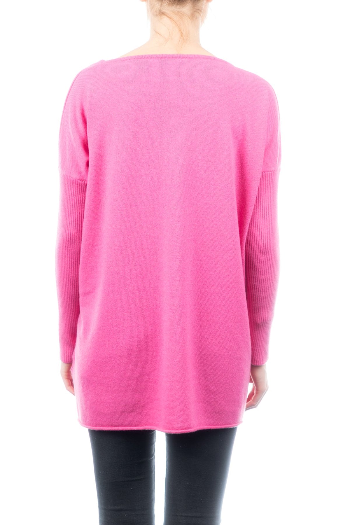 Maxi-pull femme mélange cachemire, coloris Fuchsia, vue 3 | Dalle Piane Cashmere