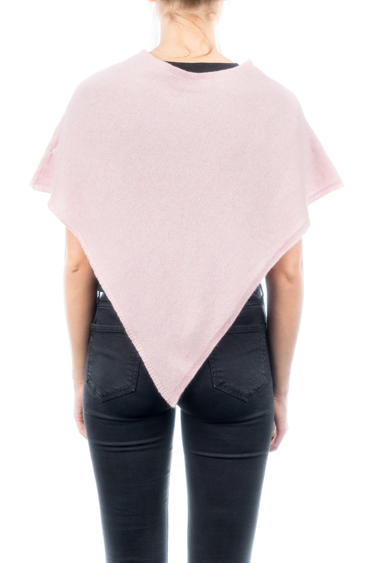 Poncho court femme 100 % cachemire, coloris Rose, vue 3 | Dalle Piane Cashmere