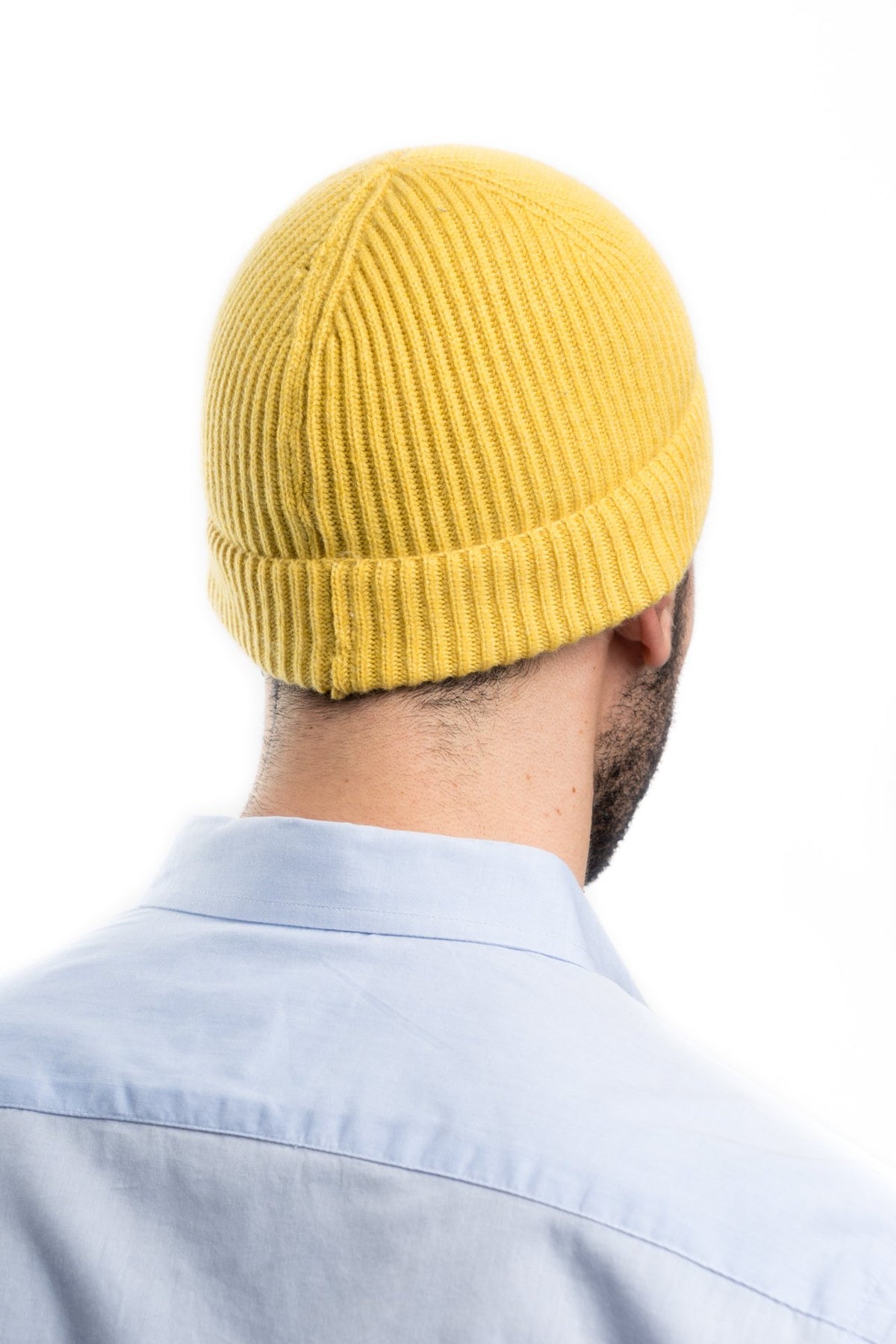 Bonnet homme 100 % cachemire, coloris Jaune | Dalle Piane Cashmere