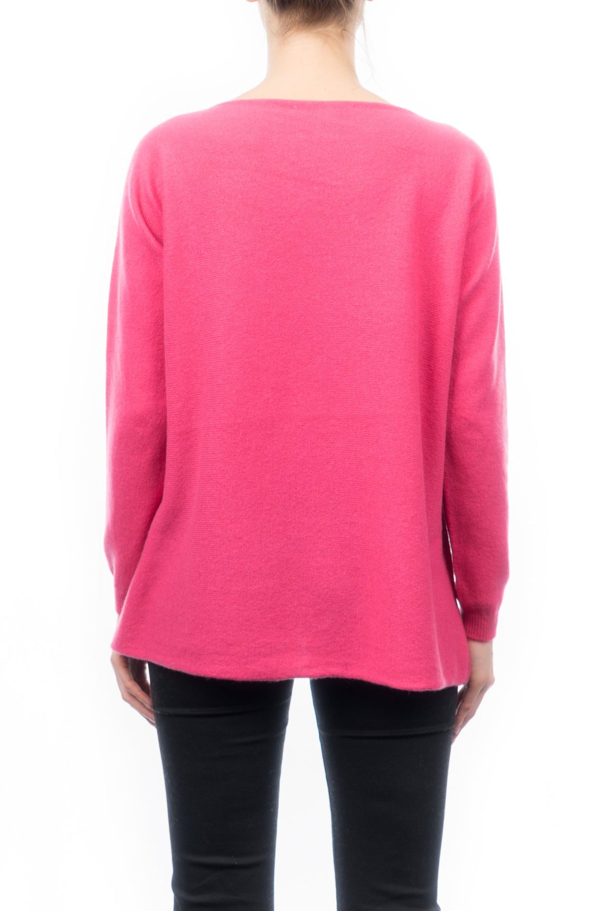 Maxi-pull femme 100 % cachemire, coloris Fuchsia, vue 3 | Dalle Piane Cashmere