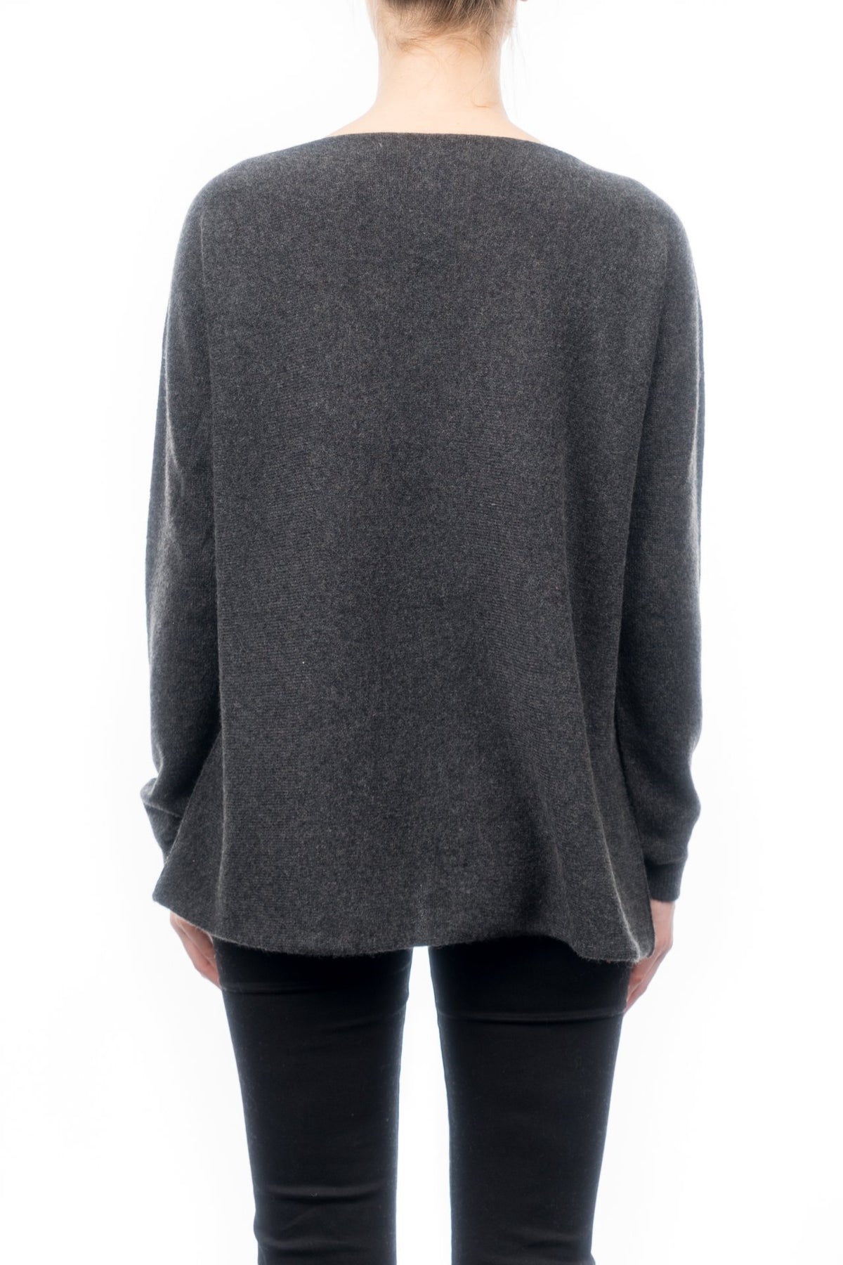 Maxi-pull femme 100 % cachemire, coloris Anthracite, vue 3 | Dalle Piane Cashmere