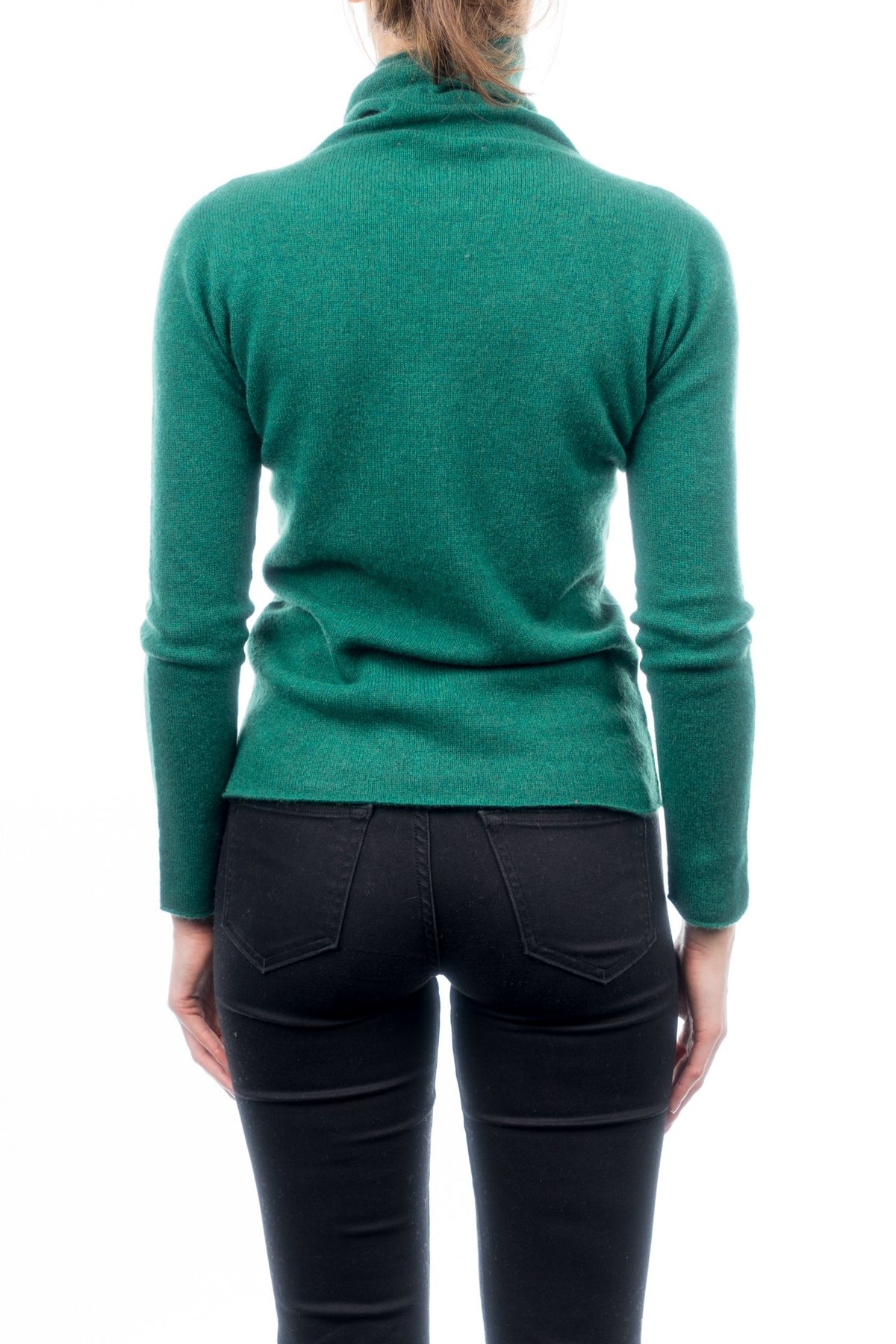 Pull col roulé femme 100 % cachemire, coloris Vert, vue 3 | Dalle Piane Cashmere