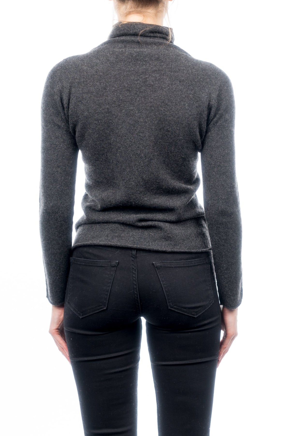 Pull col roulé femme 100 % cachemire, coloris Anthracite, vue 3 | Dalle Piane Cashmere