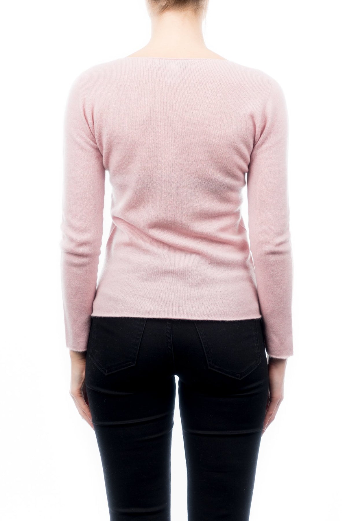 Pull col rond femme 100 % cachemire, coloris Rose, vue 2 | Dalle Piane Cashmere