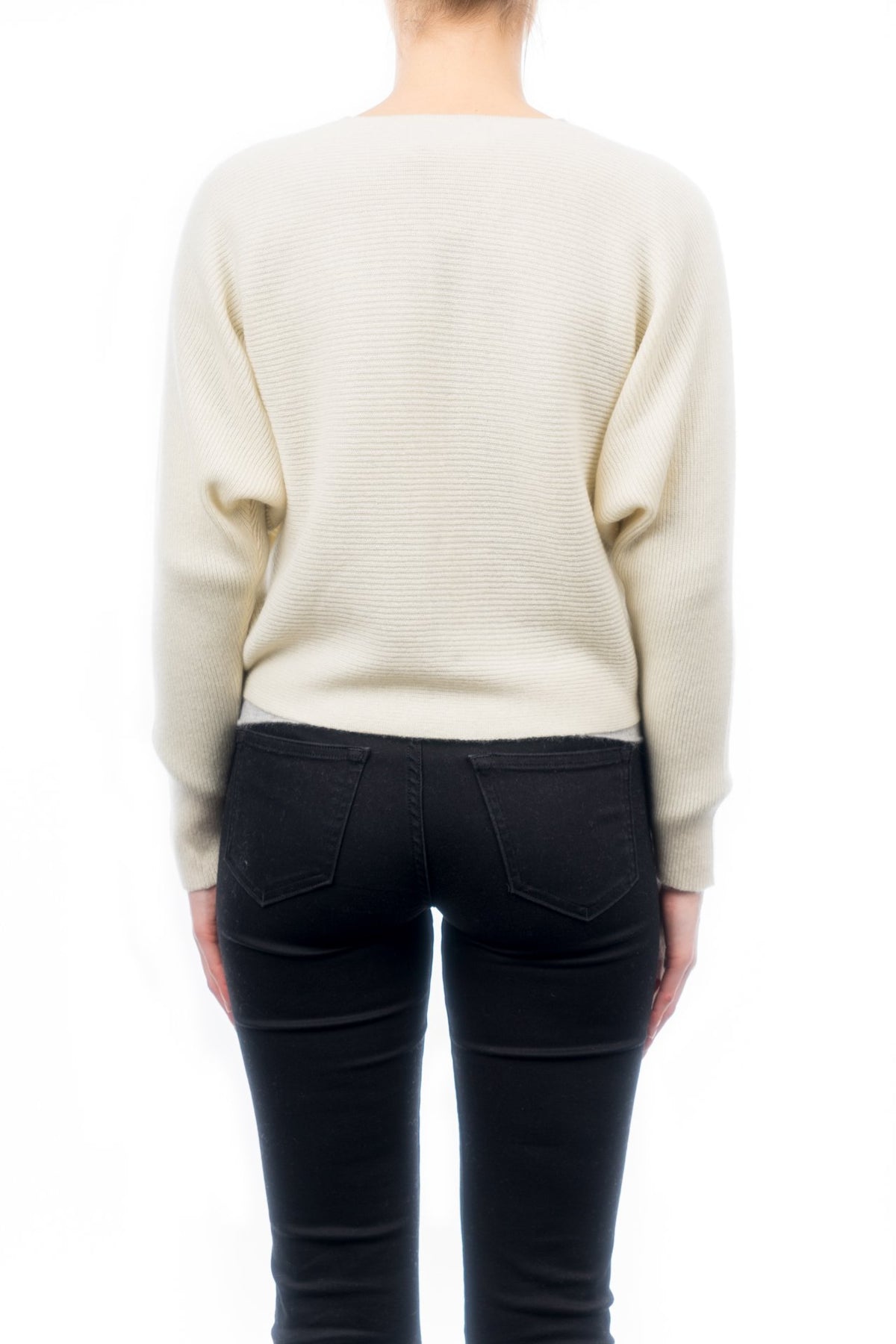 Cardigan court femme 100 % cachemire, coloris Crème, vue 3 | Dalle Piane Cashmere