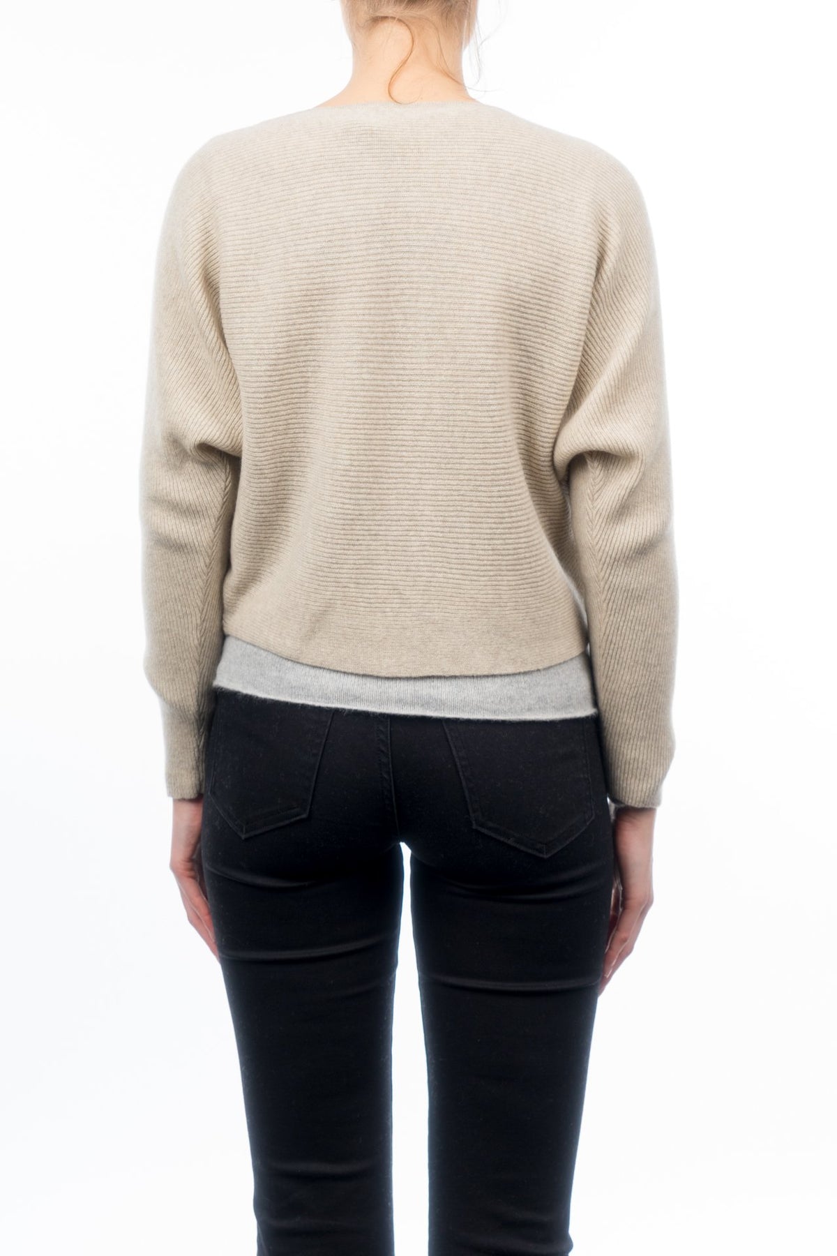 Cardigan court femme 100 % cachemire, coloris Beige, vue 2 | Dalle Piane Cashmere