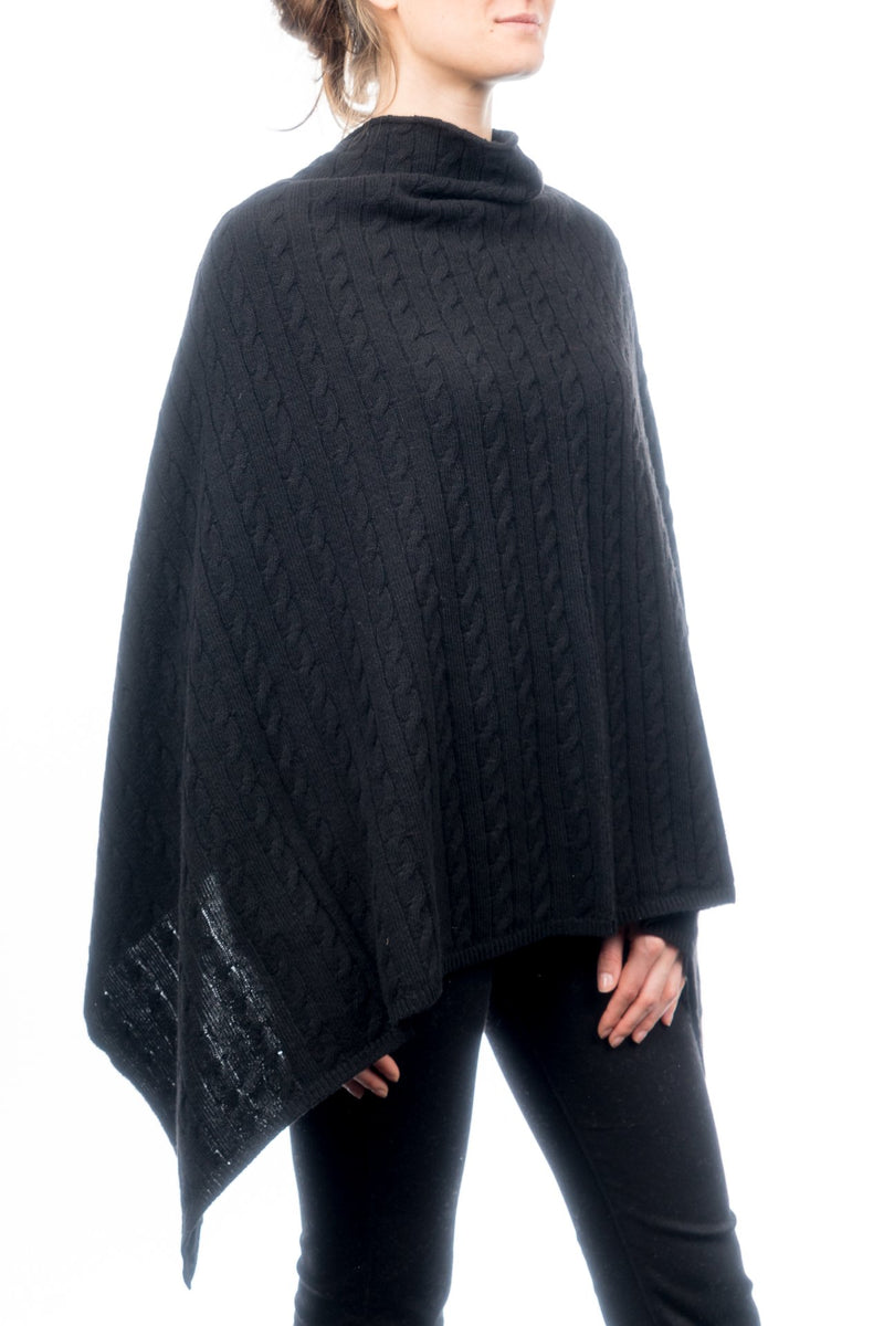 Poncho treccia misto cashmere | Dalle Piane Cashmere