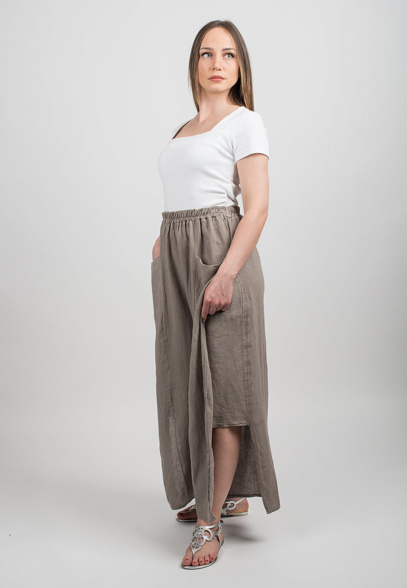 Pantalone con spacchi in 100% lino | Dalle Piane Cashmere