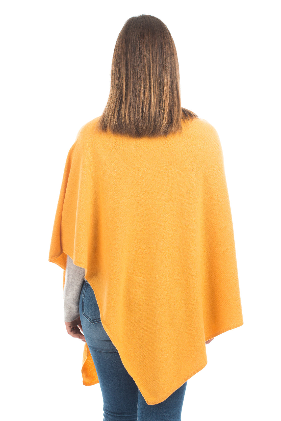 Poncho femme mélange cachemire, coloris Jaune, vue 3 | Dalle Piane Cashmere