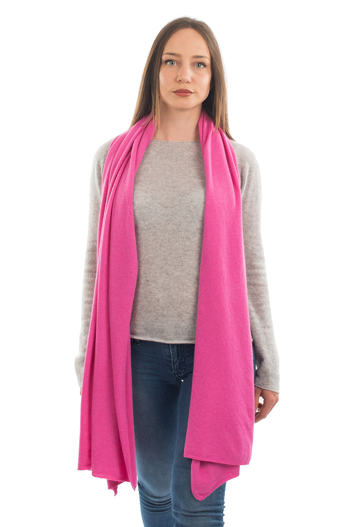 Étole femme mélange cachemire, coloris Fuchsia | Dalle Piane Cashmere