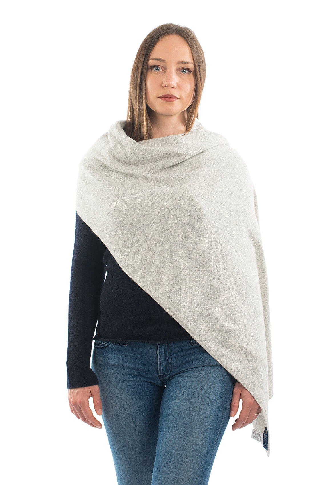 Étole femme mélange cachemire, coloris Gris, vue 2 | Dalle Piane Cashmere