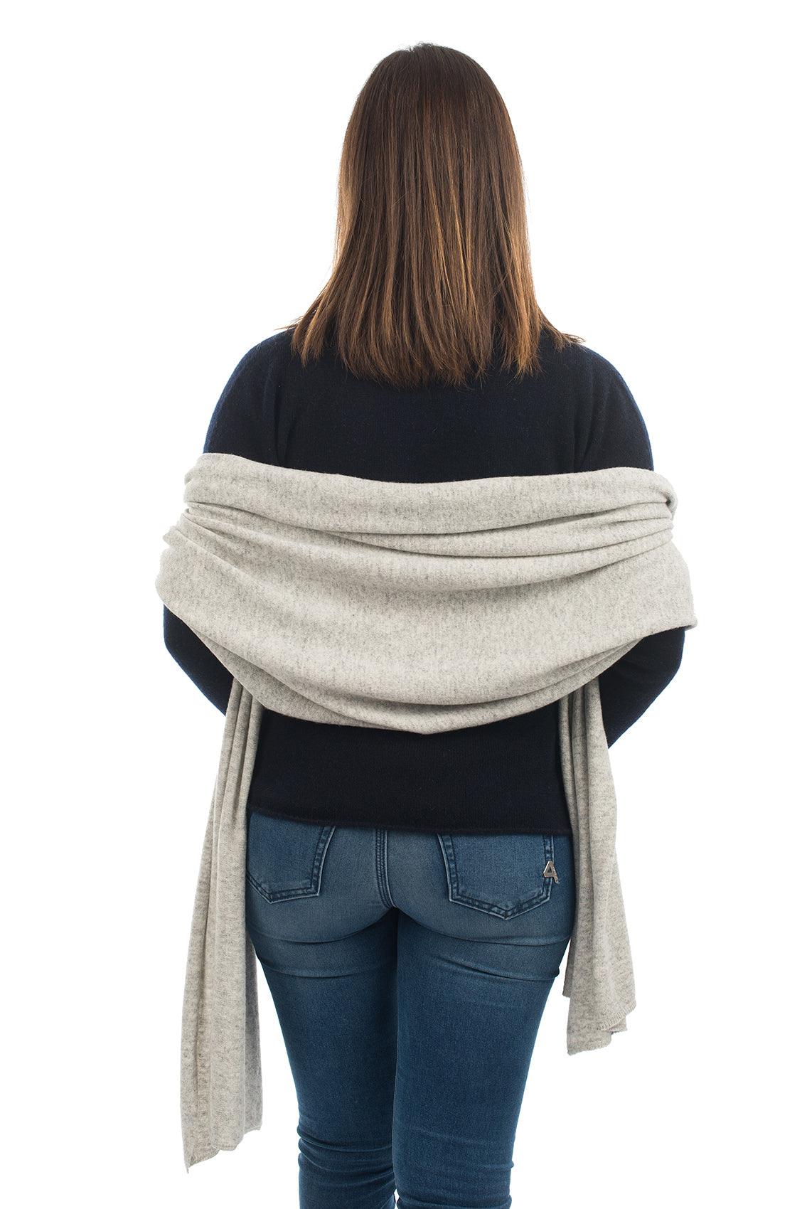 Étole femme mélange cachemire, coloris Gris, vue 3 | Dalle Piane Cashmere