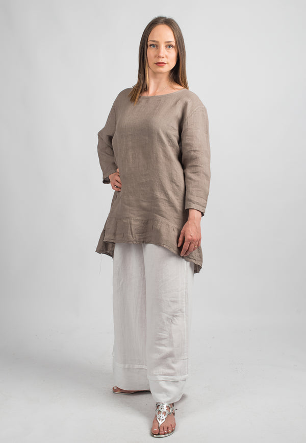 Blusa lunga 100% lino | Dalle Piane Cashmere